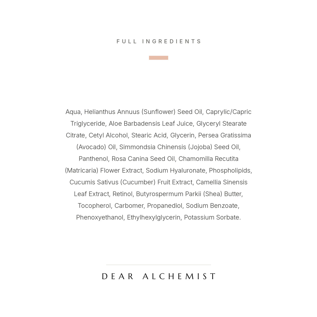 Full ingredient list