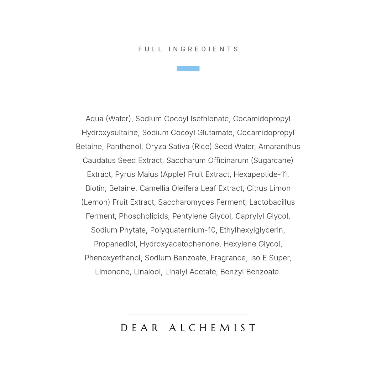 Full ingredient list