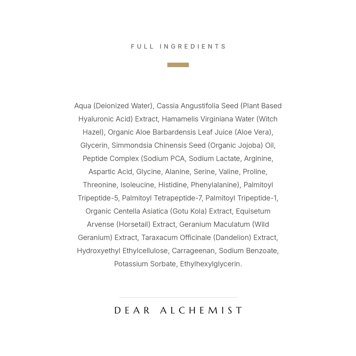 Full ingredient list