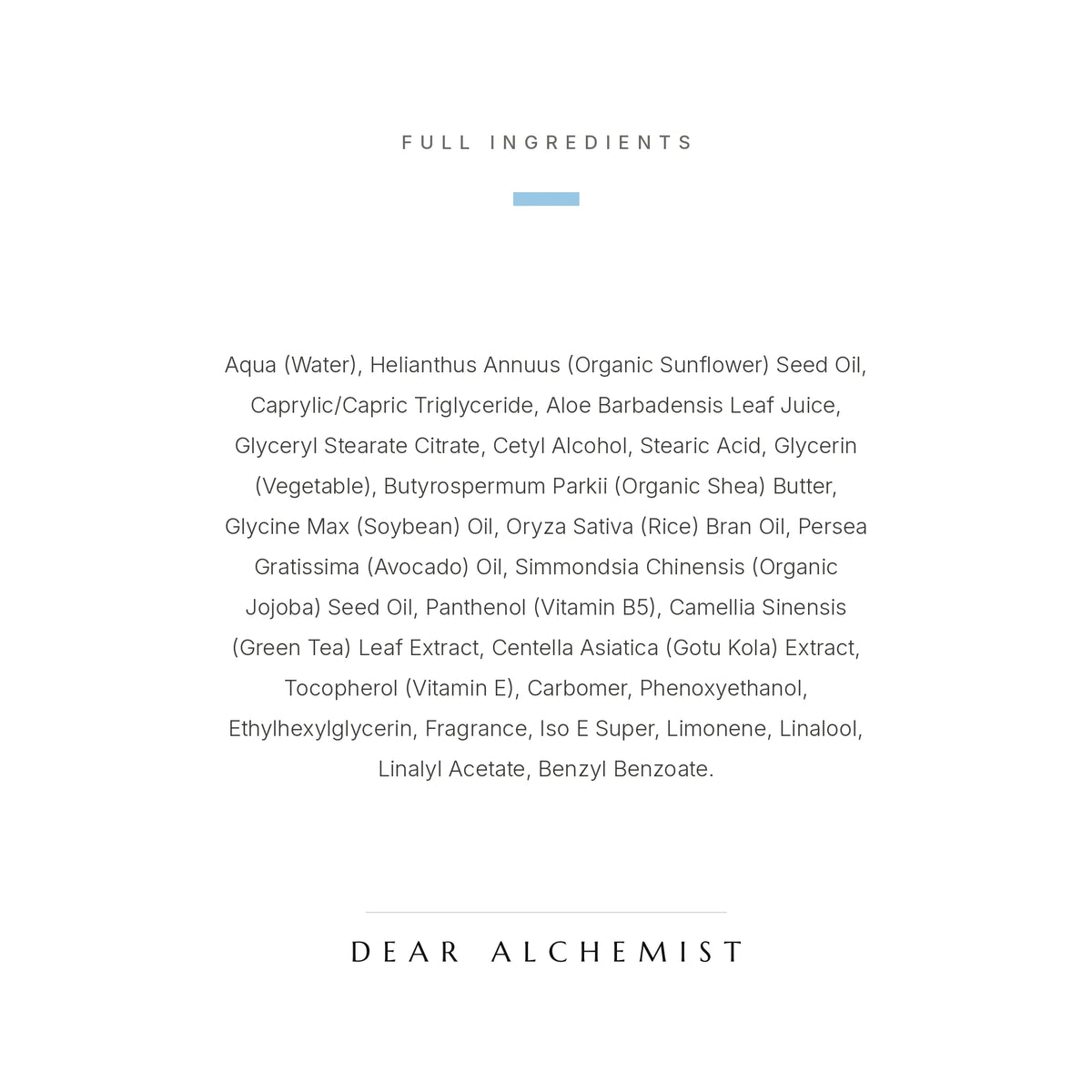 Full ingredient list